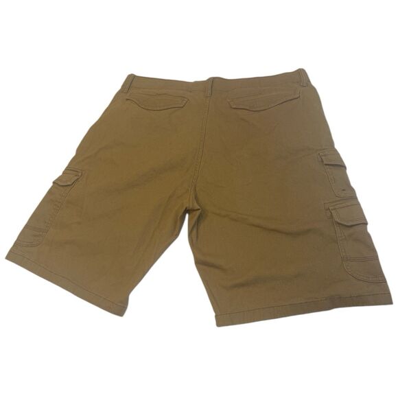 Iron Flex Men's 40 Cargo Shorts Desert Camel Stretch Utility Pockets - Picture 4 of 10